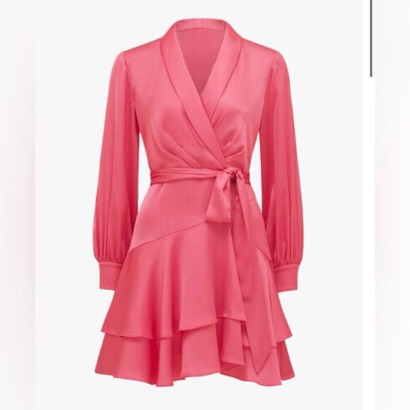 Ever New Melbourne pink belted mini dress, US2 - Picture 2 of 15